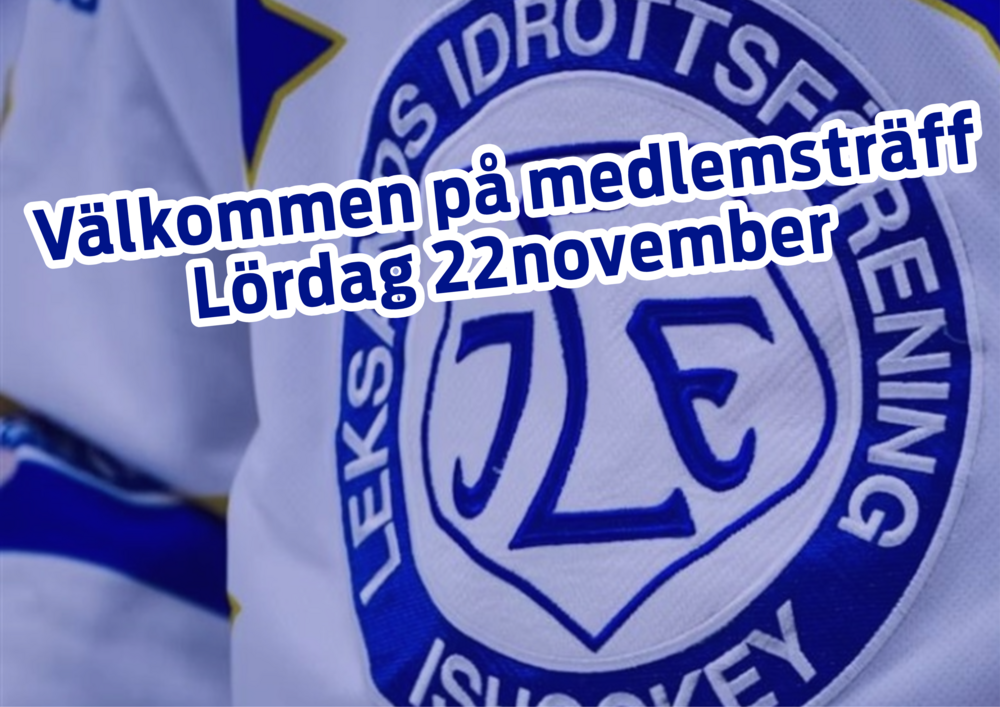 Medlemsträff 22 november 2025